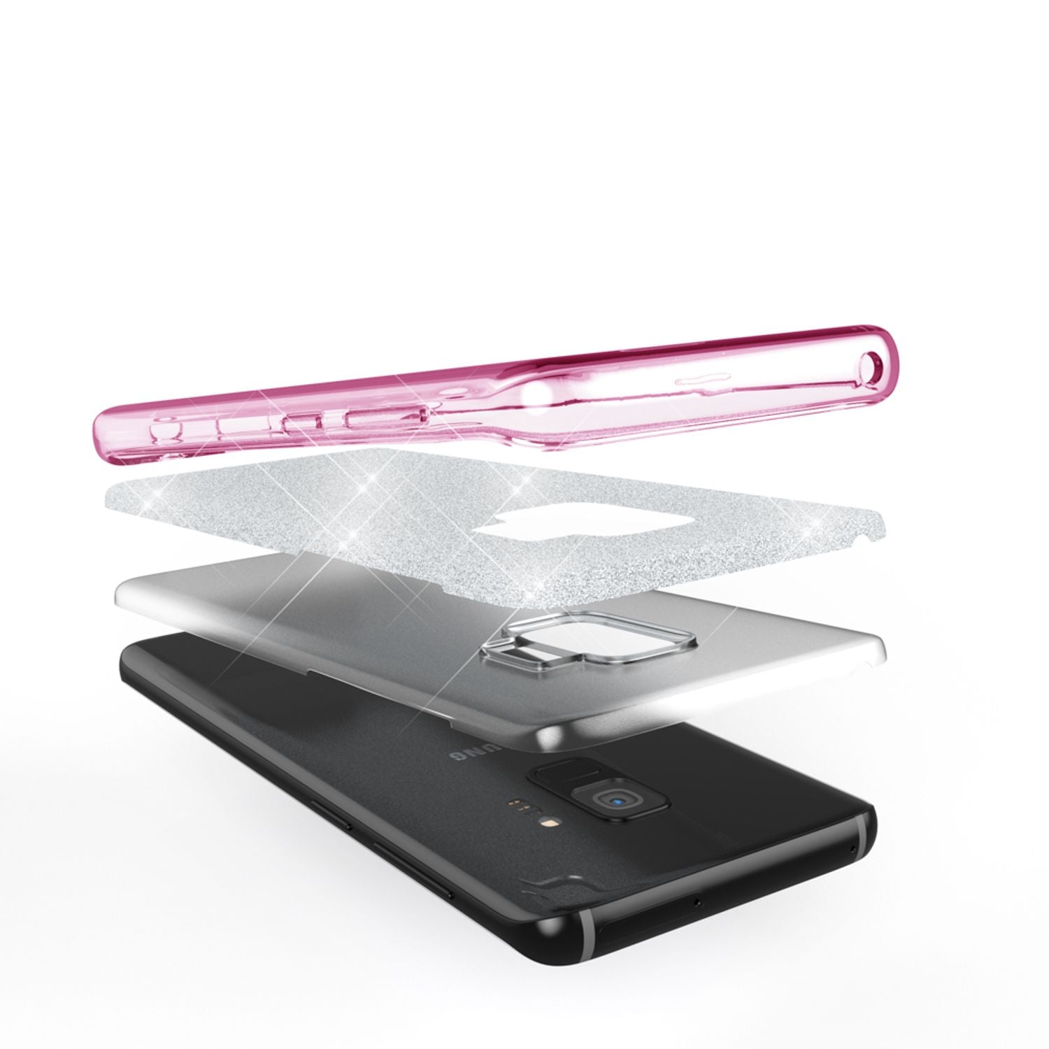 Samsung Galaxy S9 Hülle Handyhülle von NALIA, Glitzer Slim Case Cover Schutzhülle Pink NALIA Protective Hülle
