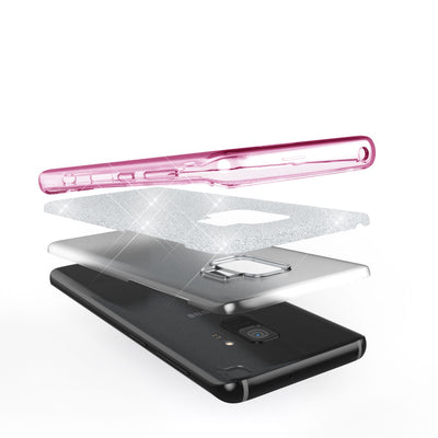 NALIA Glitzerhülle für Samsung Galaxy S9 – Funkelnder Glitzer-Look & Grip – SHINEPOP (Silikon Case) – Marke aus Berlin Pink NALIA Protective Hülle