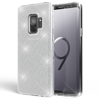 NALIA Glitzerhülle für Samsung Galaxy S9 – Funkelnder Glitzer-Look & Grip – SHINEPOP (Silikon Case) – Marke aus Berlin Türkis NALIA Protective Hülle
