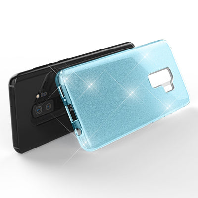 NALIA Glitzerhülle für Samsung Galaxy S9 Plus – Funkelnder Glitzer-Look & Grip – SHINEPOP (Silikon Case) – Marke aus Berlin Türkis NALIA Protective Hülle