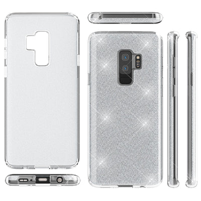 NALIA Glitzerhülle für Samsung Galaxy S9 Plus – Funkelnder Glitzer-Look & Grip – SHINEPOP (Silikon Case) – Marke aus Berlin Türkis NALIA Protective Hülle
