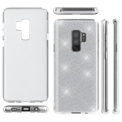 NALIA Glitzerhülle für Samsung Galaxy S9 Plus – Funkelnder Glitzer-Look & Grip – SHINEPOP (Silikon Case) – Marke aus Berlin Gold NALIA Protective Hülle