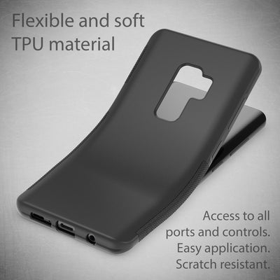 NALIA Handyhülle kompatibel mit Samsung Galaxy S9 Plus, Ultra-Slim Silikon Case Cover Gummihülle, Matte Anti-Rutsch Schutzhülle Dünn, Etui Handy-Tasche Backcover Bumper Schwarz NALIA Protective Hülle