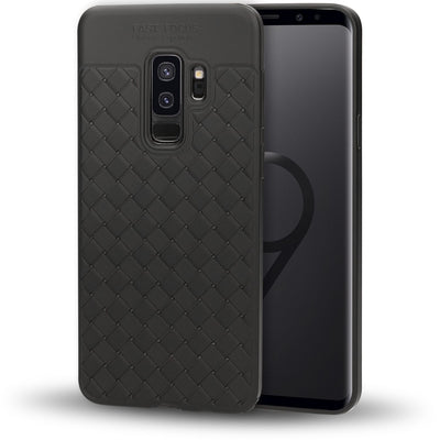 NALIA Handyhülle kompatibel mit Samsung Galaxy S9 Plus, Ultra-Slim gewebtes Muster TPU Silikon Case, Dünnes Cover Gummi Schutzhülle Skin, Etui Handy-Tasche Backcover Bumper - Schwarz Default Title NALIA Protective Hülle
