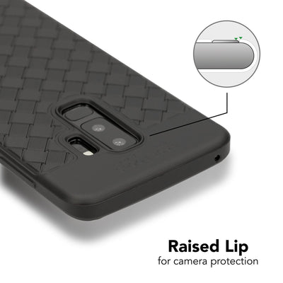 NALIA Handyhülle kompatibel mit Samsung Galaxy S9 Plus, Ultra-Slim gewebtes Muster TPU Silikon Case, Dünnes Cover Gummi Schutzhülle Skin, Etui Handy-Tasche Backcover Bumper - Schwarz Default Title NALIA Protective Hülle