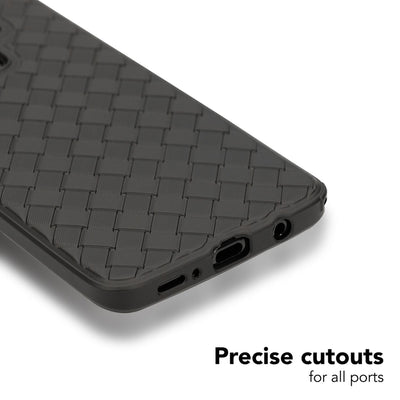NALIA Handyhülle kompatibel mit Samsung Galaxy S9 Plus, Ultra-Slim gewebtes Muster TPU Silikon Case, Dünnes Cover Gummi Schutzhülle Skin, Etui Handy-Tasche Backcover Bumper - Schwarz Default Title NALIA Protective Hülle