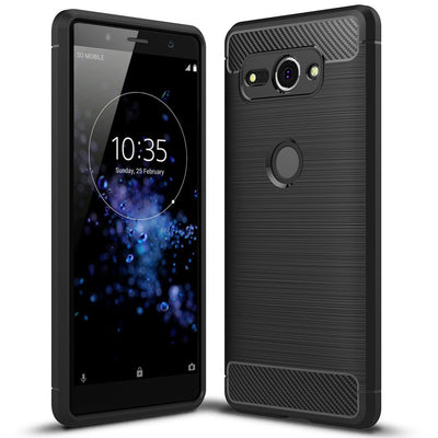 NALIA Silikonhülle für Sony Xperia XZ2 Compact – Rutschfest & Matt – VORTEX (Gebürstete Optik & Carbon Design) – Marke aus Berlin Default Title NALIA Protective Hülle