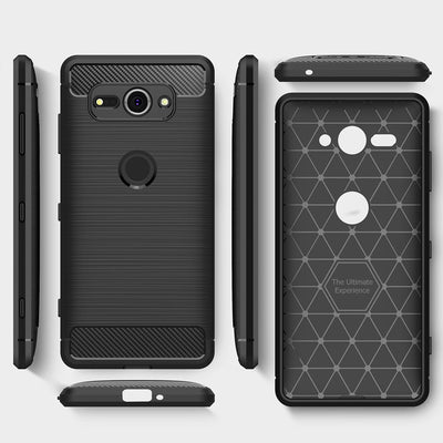 NALIA Silikonhülle für Sony Xperia XZ2 Compact – Rutschfest & Matt – VORTEX (Gebürstete Optik & Carbon Design) – Marke aus Berlin Default Title NALIA Protective Hülle
