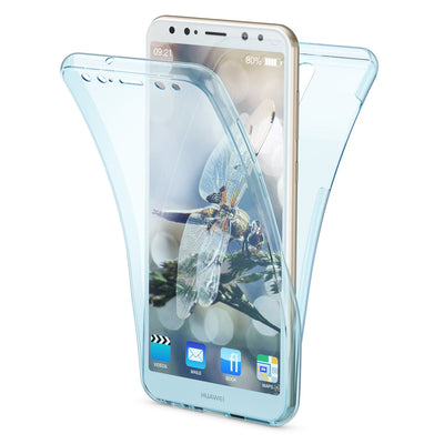 NALIA 360 Grad Handyhülle kompatibel mit Huawei Mate 10 Lite, Full Cover vorne hinten Doppel-Schutz, Dünn Ganzkörper Case Silikon Handytasche Transparenter Displayschutz Rückseite Grau NALIA Protective Hülle