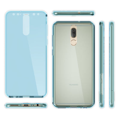 NALIA 360 Grad Handyhülle kompatibel mit Huawei Mate 10 Lite, Full Cover vorne hinten Doppel-Schutz, Dünn Ganzkörper Case Silikon Handytasche Transparenter Displayschutz Rückseite Grau NALIA Protective Hülle