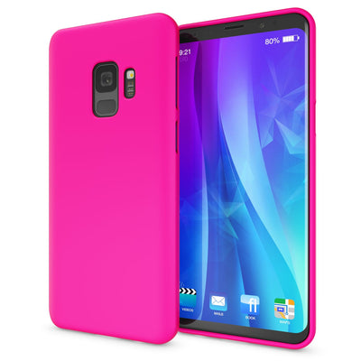 NALIA Neon Silikonhülle für Samsung Galaxy S9 – Soft-Touch & Signal-Neon – NEONSHOCK (Matte Schutzhülle) – Marke aus Berlin Pink NALIA Neon Hülle
