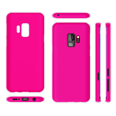 NALIA Neon Silikonhülle für Samsung Galaxy S9 – Soft-Touch & Signal-Neon – NEONSHOCK (Matte Schutzhülle) – Marke aus Berlin Pink NALIA Neon Hülle