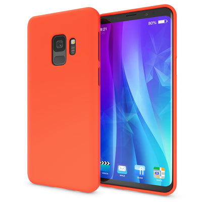 NALIA Neon Silikonhülle für Samsung Galaxy S9 – Soft-Touch & Signal-Neon – NEONSHOCK (Matte Schutzhülle) – Marke aus Berlin Orange NALIA Neon Hülle
