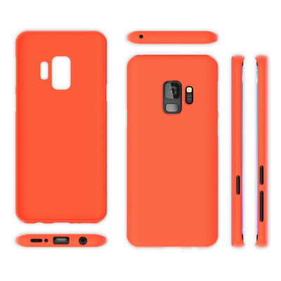 NALIA Neon Silikonhülle für Samsung Galaxy S9 – Soft-Touch & Signal-Neon – NEONSHOCK (Matte Schutzhülle) – Marke aus Berlin Orange NALIA Neon Hülle