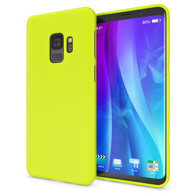 NALIA Neon Silikonhülle für Samsung Galaxy S9 – Soft-Touch & Signal-Neon – NEONSHOCK (Matte Schutzhülle) – Marke aus Berlin Gelb NALIA Neon Hülle
