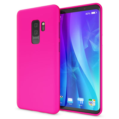 NALIA Neon Silikonhülle für Samsung Galaxy S9 Plus – Soft-Touch & Signal-Neon – NEONSHOCK (Matte Schutzhülle) – Marke aus Berlin Pink NALIA Neon Hülle