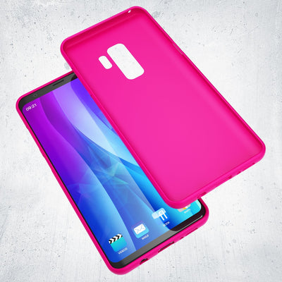 NALIA Neon Silikonhülle für Samsung Galaxy S9 Plus – Soft-Touch & Signal-Neon – NEONSHOCK (Matte Schutzhülle) – Marke aus Berlin Pink NALIA Neon Hülle