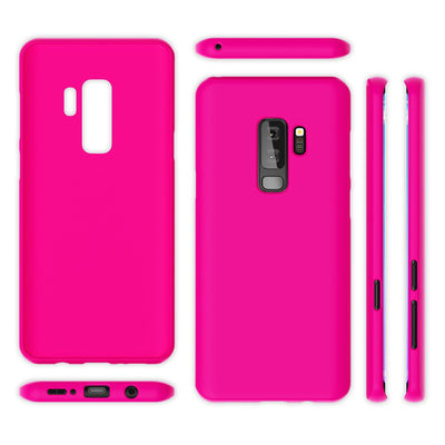 NALIA Neon Silikonhülle für Samsung Galaxy S9 Plus – Soft-Touch & Signal-Neon – NEONSHOCK (Matte Schutzhülle) – Marke aus Berlin Pink NALIA Neon Hülle