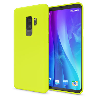 NALIA Neon Silikonhülle für Samsung Galaxy S9 Plus – Soft-Touch & Signal-Neon – NEONSHOCK (Matte Schutzhülle) – Marke aus Berlin Gelb NALIA Neon Hülle
