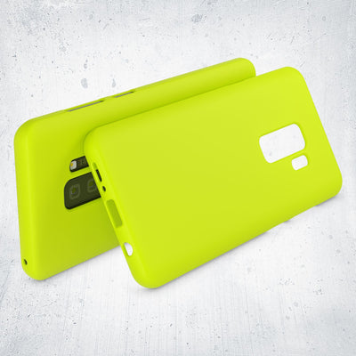 NALIA Neon Silikonhülle für Samsung Galaxy S9 Plus – Soft-Touch & Signal-Neon – NEONSHOCK (Matte Schutzhülle) – Marke aus Berlin Gelb NALIA Neon Hülle