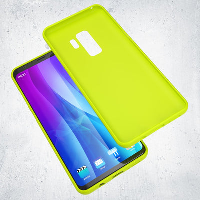 NALIA Neon Silikonhülle für Samsung Galaxy S9 Plus – Soft-Touch & Signal-Neon – NEONSHOCK (Matte Schutzhülle) – Marke aus Berlin Gelb NALIA Neon Hülle