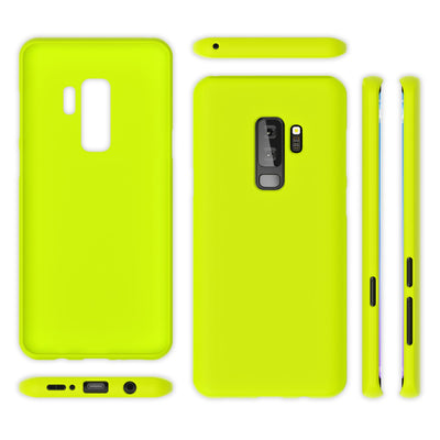 NALIA Neon Silikonhülle für Samsung Galaxy S9 Plus – Soft-Touch & Signal-Neon – NEONSHOCK (Matte Schutzhülle) – Marke aus Berlin Gelb NALIA Neon Hülle