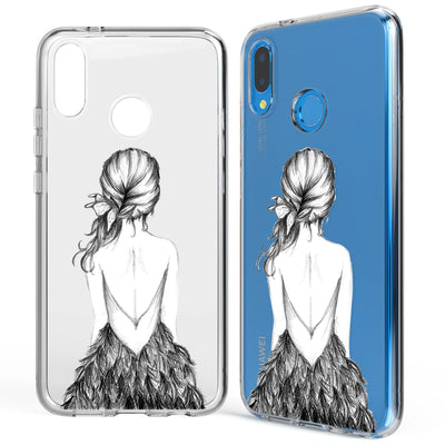 NALIA Handyhülle kompatibel mit Huawei P20 Lite, Slim Silikon Motiv Case Back-Cover Crystal Schutzhülle Dünn Durchsichtig, Etui Handy-Tasche Transparent Bumper NALIA SlimFit Hülle