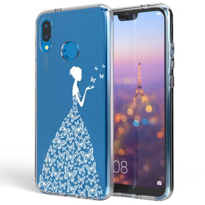 NALIA Handyhülle kompatibel mit Huawei P20 Lite, Slim Silikon Motiv Case Back-Cover Crystal Schutzhülle Dünn Durchsichtig, Etui Handy-Tasche Transparent Bumper NALIA SlimFit Hülle