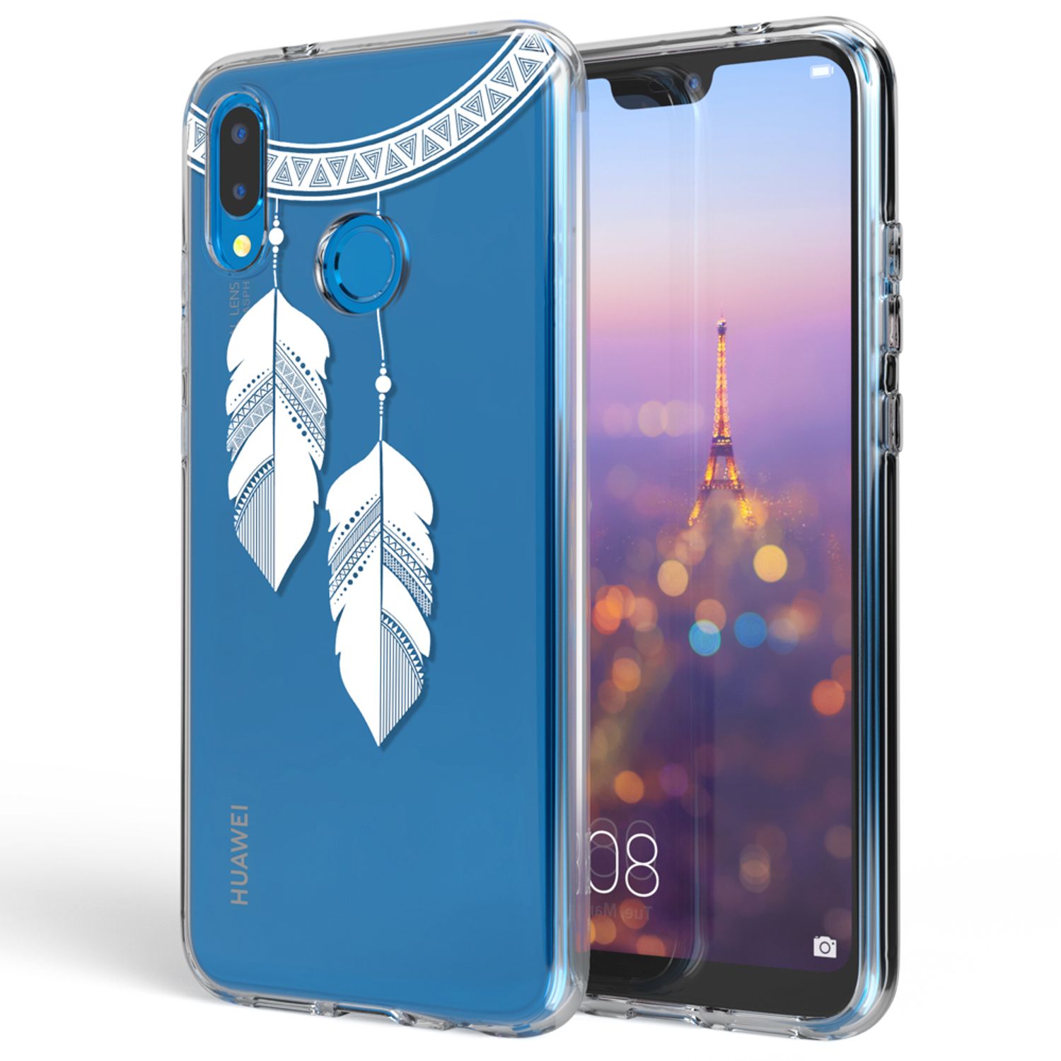 Huawei P20 Lite Hülle Handyhülle von NALIA, Slim Motiv Silikon Cover Schutzhülle NALIA