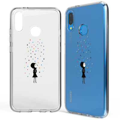 NALIA Handyhülle kompatibel mit Huawei P20 Lite, Slim Silikon Motiv Case Back-Cover Crystal Schutzhülle Dünn Durchsichtig, Etui Handy-Tasche Transparent Bumper NALIA SlimFit Hülle