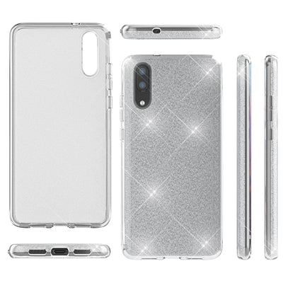 NALIA Glitzerhülle für Huawei P20 – Funkelnder Glitzer-Look & Grip – SHINEPOP (Silikon Case) – Marke aus Berlin Schwarz NALIA Protective Hülle