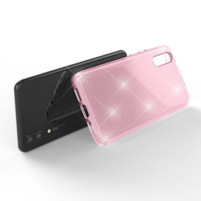NALIA Glitzerhülle für Huawei P20 – Funkelnder Glitzer-Look & Grip – SHINEPOP (Silikon Case) – Marke aus Berlin Schwarz NALIA Protective Hülle