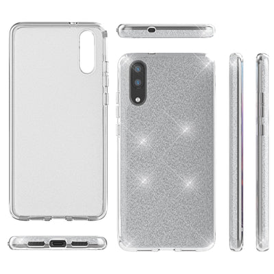 NALIA Glitzerhülle für Huawei P20 – Funkelnder Glitzer-Look & Grip – SHINEPOP (Silikon Case) – Marke aus Berlin Schwarz NALIA Protective Hülle