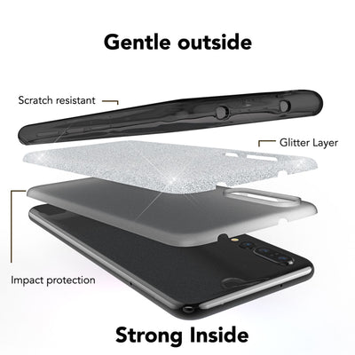 NALIA Glitzerhülle für Huawei P20 Pro – Funkelnder Glitzer-Look & Grip – SHINEPOP (Silikon Case) – Marke aus Berlin NALIA Protective Hülle