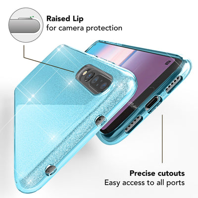 NALIA Glitzerhülle für Huawei P20 Pro – Funkelnder Glitzer-Look & Grip – SHINEPOP (Silikon Case) – Marke aus Berlin Gold NALIA Protective Hülle