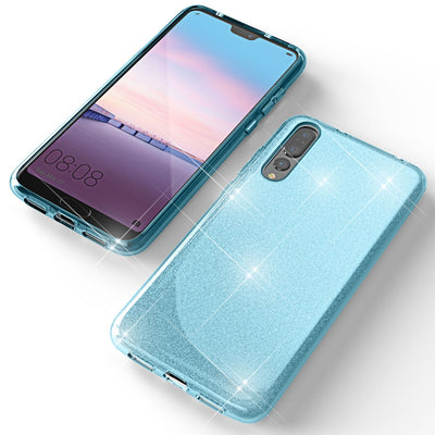 NALIA Glitzerhülle für Huawei P20 Pro – Funkelnder Glitzer-Look & Grip – SHINEPOP (Silikon Case) – Marke aus Berlin Gold NALIA Protective Hülle