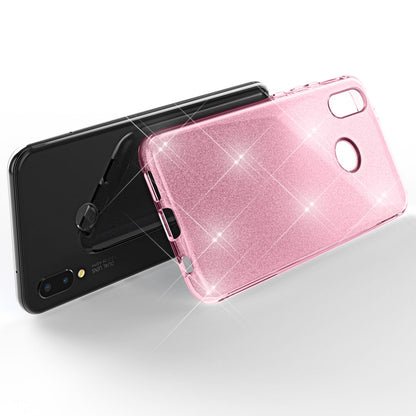 Huawei P20 Lite Hülle Handyhülle von NALIA, Glitzer Silikon-Case Back-Cover Schwarz NALIA Protective Hülle