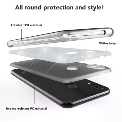 NALIA Glitzerhülle für Huawei P20 Lite – Funkelnder Glitzer-Look & Grip – SHINEPOP (Silikon Case) – Marke aus Berlin Gold NALIA Protective Hülle