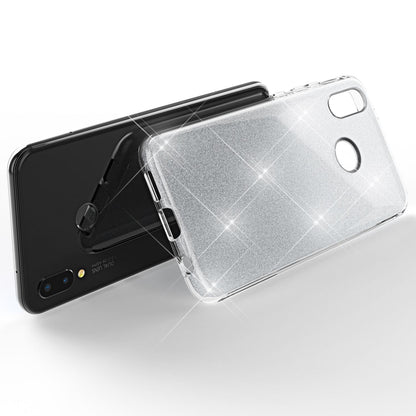 Huawei P20 Lite Hülle Handyhülle von NALIA, Glitzer Silikon-Case Back-Cover Gold NALIA Protective Hülle