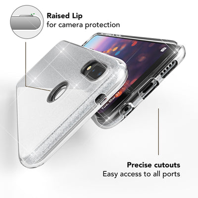 NALIA Glitzerhülle für Huawei P20 Lite – Funkelnder Glitzer-Look & Grip – SHINEPOP (Silikon Case) – Marke aus Berlin Gold NALIA Protective Hülle