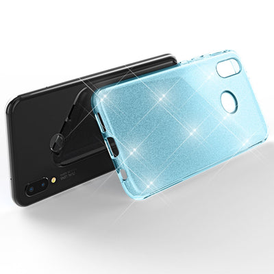 NALIA Glitzerhülle für Huawei P20 Lite – Funkelnder Glitzer-Look & Grip – SHINEPOP (Silikon Case) – Marke aus Berlin Türkis NALIA Protective Hülle