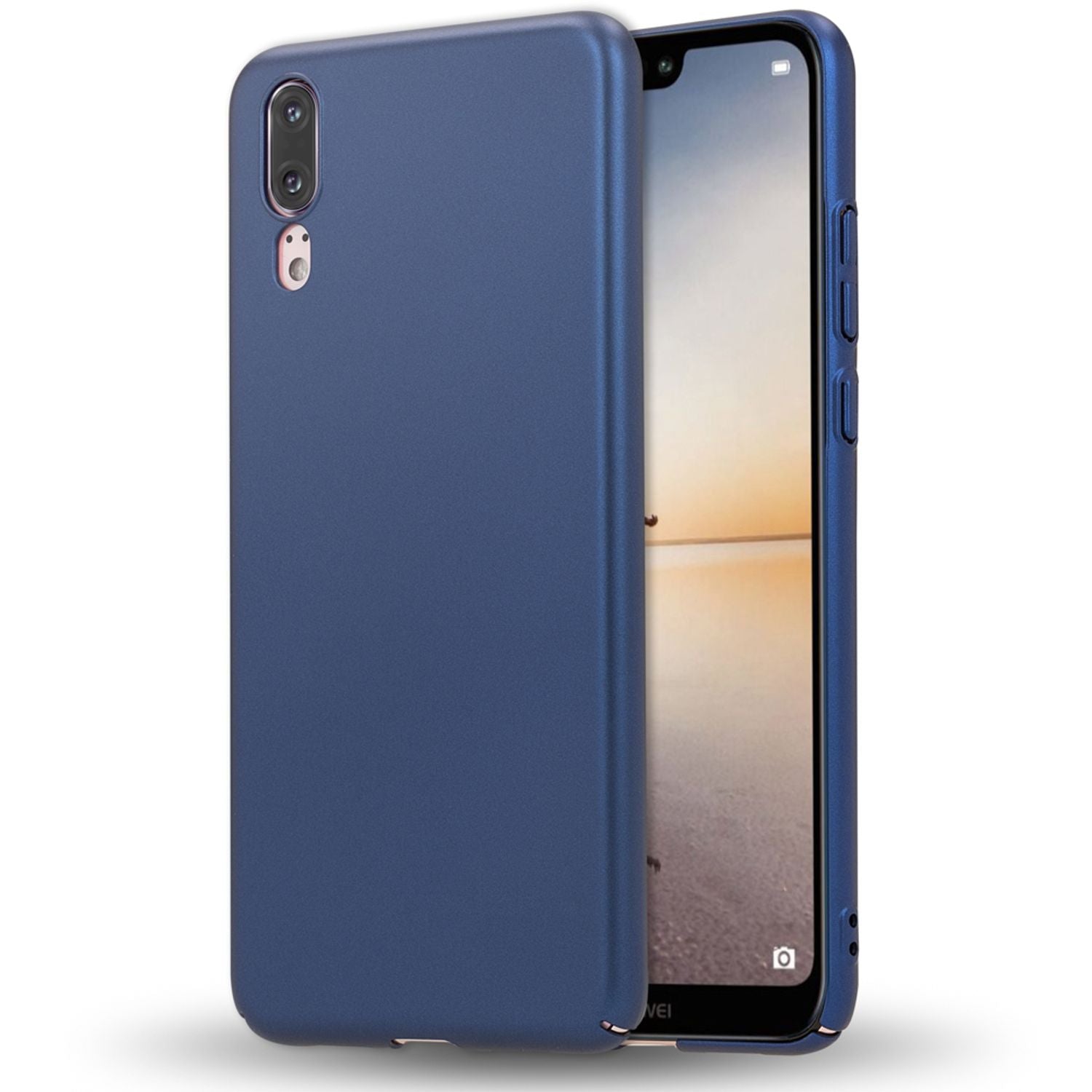 Huawei P20 Handy Hülle von NALIA Dünnes Hard Case Schutz Etui Slim Matt Cover Schwarz NALIA SlimFit Hülle