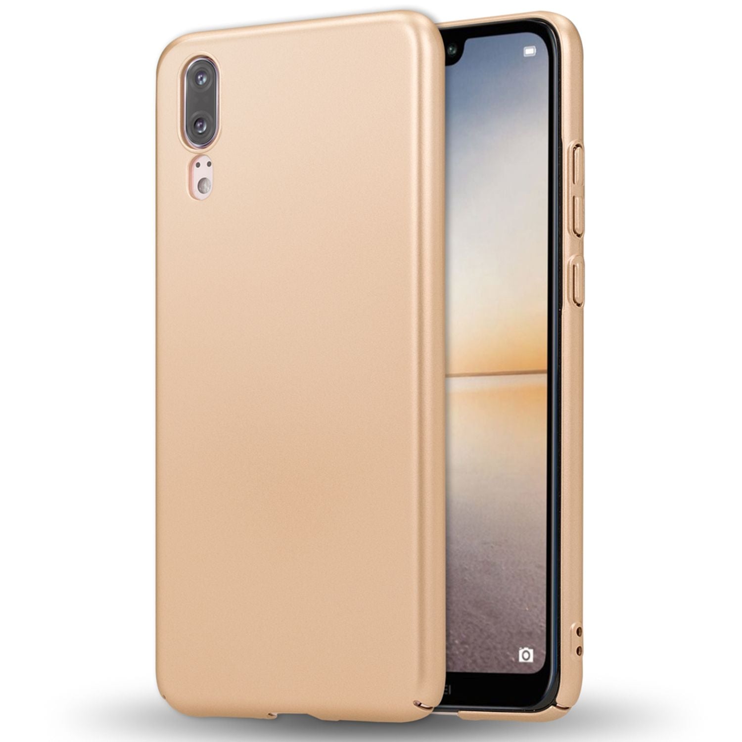 Huawei P20 Handy Hülle von NALIA Dünnes Hard Case Schutz Etui Slim Matt Cover Schwarz NALIA SlimFit Hülle