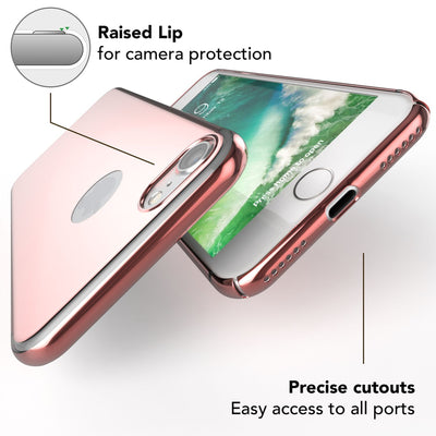 NALIA Spiegel Handyhülle kompatibel mit iPhone 7, Ultra-Slim Cover Mirror Case Hardcase, Dünne Schutzhülle Backcover verspiegelt, Handy-Tasche Bumper Phone Etui NALIA SlimFit Hülle