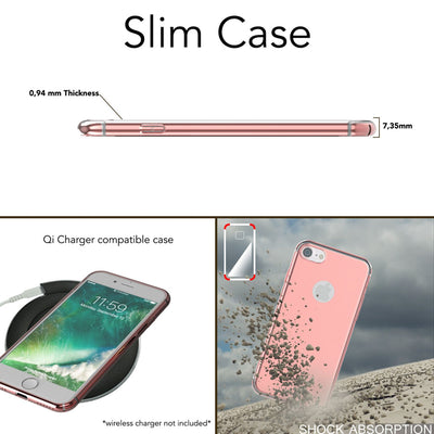 NALIA Spiegel Handyhülle kompatibel mit iPhone 7, Ultra-Slim Cover Mirror Case Hardcase, Dünne Schutzhülle Backcover verspiegelt, Handy-Tasche Bumper Phone Etui NALIA SlimFit Hülle