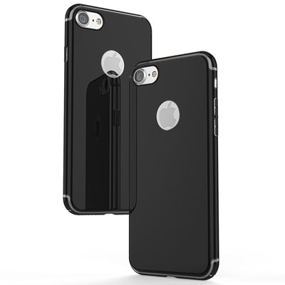 NALIA Spiegel Handyhülle kompatibel mit iPhone 7, Ultra-Slim Cover Mirror Case Hardcase, Dünne Schutzhülle Backcover verspiegelt, Handy-Tasche Bumper Phone Etui Schwarz NALIA SlimFit Hülle
