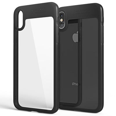 NALIA Handyhülle kompatibel mit iPhone X / XS, Durchsichtiges Hardcase & Silikon Bumper, Schutzhülle Cover Handy-Tasche Hülle Phone Case Transparent, Slim Backcover Etui Hardcover Rot NALIA SlimFit Hülle
