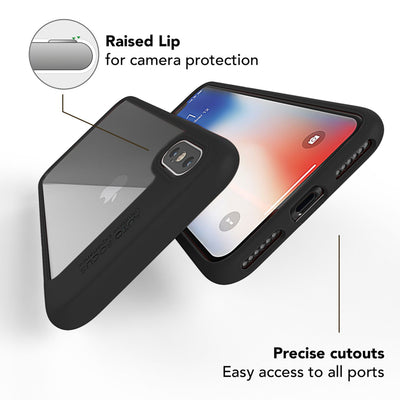 NALIA Handyhülle kompatibel mit iPhone X / XS, Durchsichtiges Hardcase & Silikon Bumper, Schutzhülle Cover Handy-Tasche Hülle Phone Case Transparent, Slim Backcover Etui Hardcover Rot NALIA SlimFit Hülle