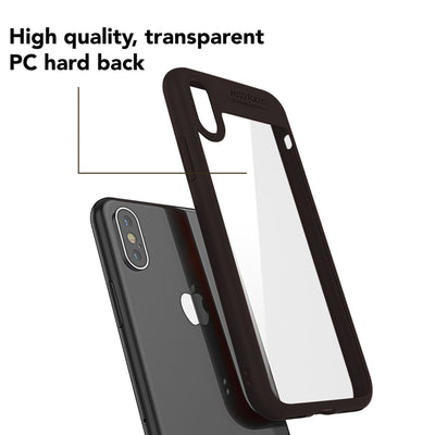 NALIA Handyhülle kompatibel mit iPhone X / XS, Durchsichtiges Hardcase & Silikon Bumper, Schutzhülle Cover Handy-Tasche Hülle Phone Case Transparent, Slim Backcover Etui Hardcover Rot NALIA SlimFit Hülle