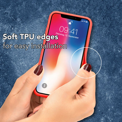 NALIA Handyhülle kompatibel mit iPhone X / XS, Durchsichtiges Hardcase & Silikon Bumper, Schutzhülle Cover Handy-Tasche Hülle Phone Case Transparent, Slim Backcover Etui Hardcover Rot NALIA SlimFit Hülle